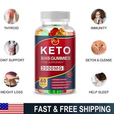 Keto BHB Diet Gummies-Fat Burner ACV Weight Loss Appetite Suppressant 2000mg   