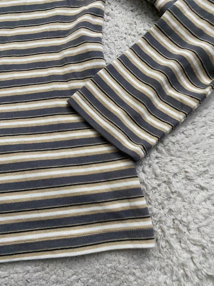 Camiseta Croft & Barrow feminina listrada manga longa gola redonda multicolorida tamanho GG - Imagem 2 de 4