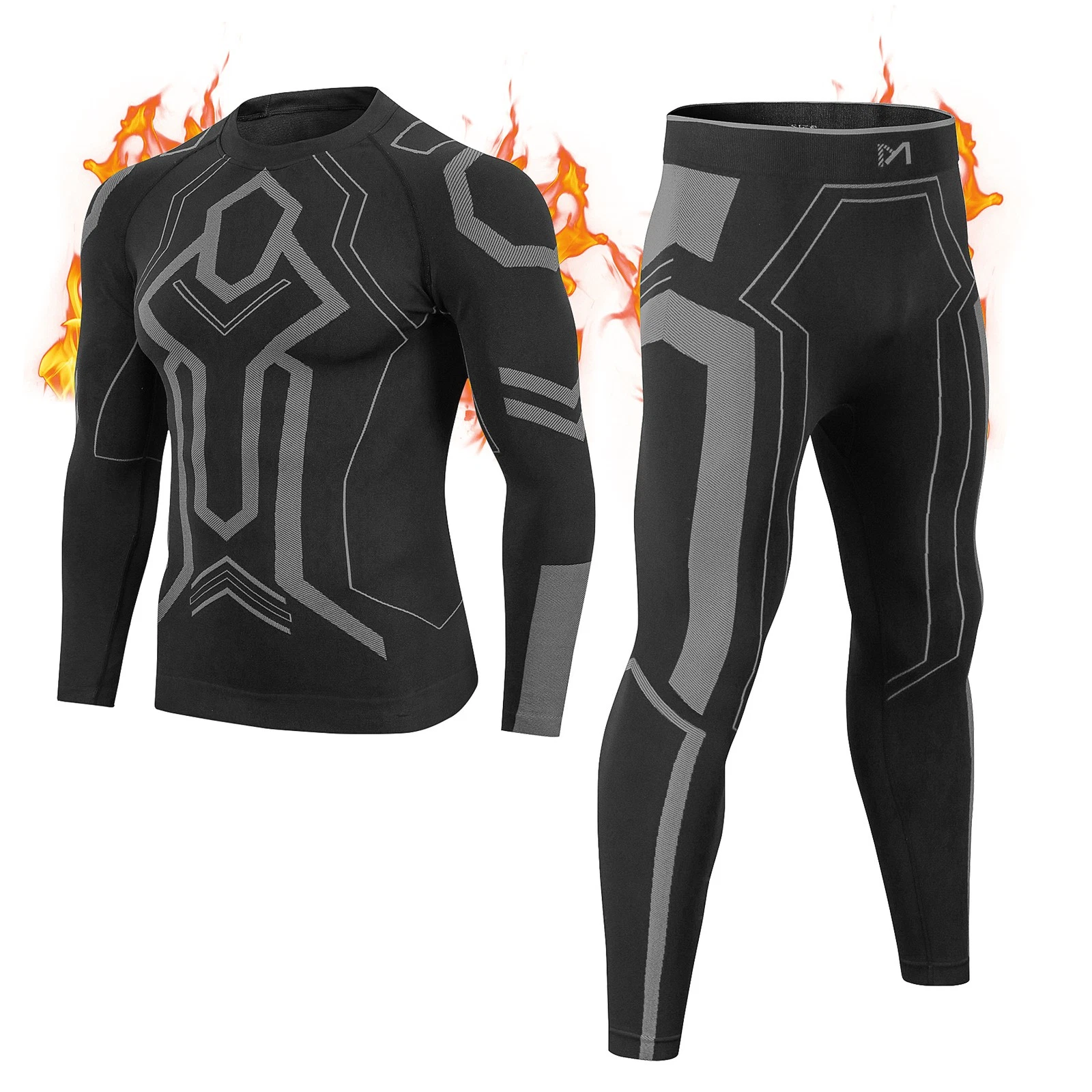 Men&Women Thermal Underwear Set Soft Fleece Lined Long Johns Warm Baselayer Dry