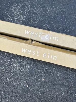West Elm Industrial Pipe Rod Brushed Nickel Curtain Rod Lot Of Two 48 -108 