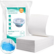Oumee 90 Count Absorbent Commode Pads for Bedside Commode Bucket, Commode Liners