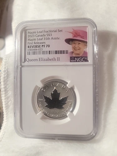 2023 CANADA $3 ANNIVERSARY MAPLE LEAF FRACTIONAL NGC REV PF 70 FIRST RELEASES