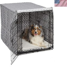 Washable Poly-Cotton Dog Crate Cover - Reduces Barking, Fits 42-Inch Crates