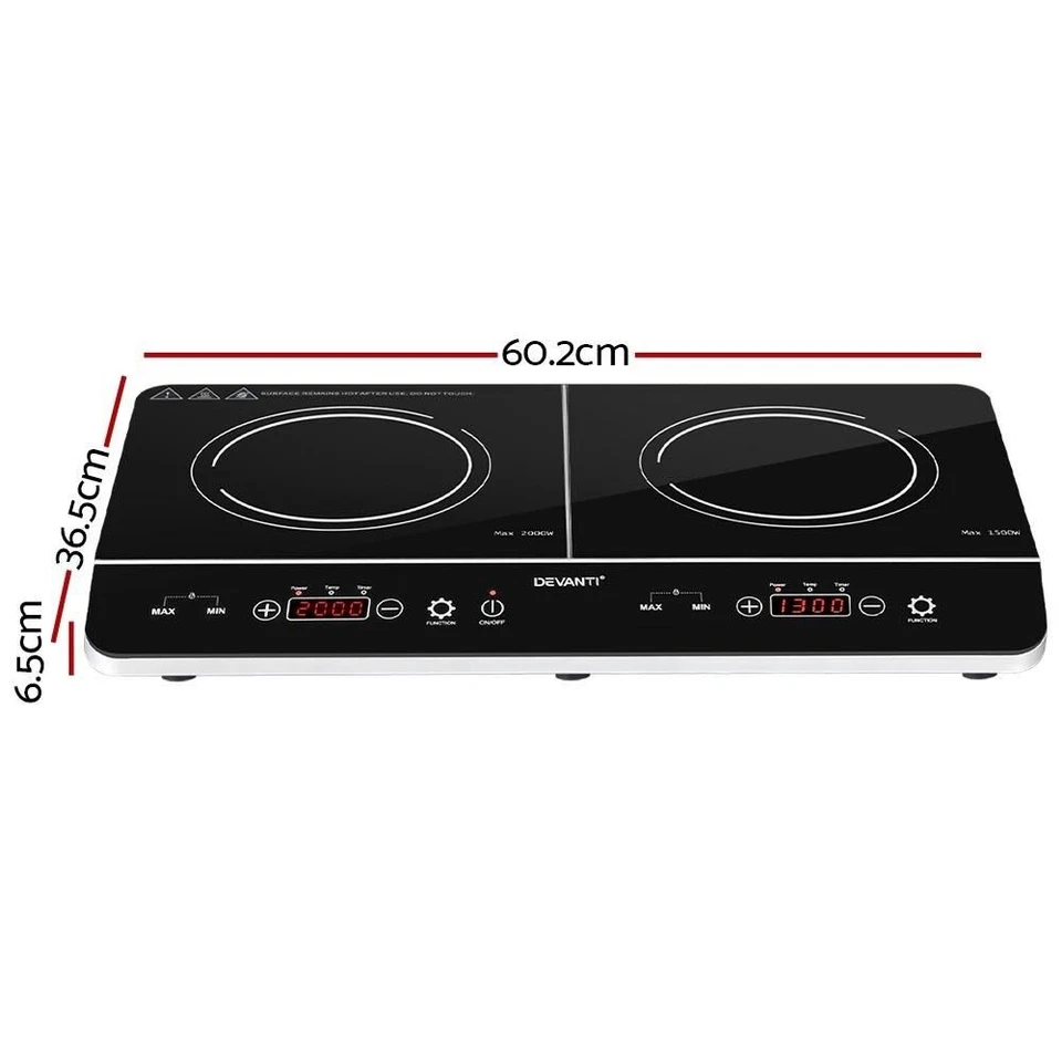 Devanti Electric Induction Cooktop 60cm Portable Kitchen Ceramic Glass Cooker - image 2 of 4