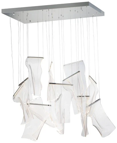 ET2 Rinkle 35 1/2" Wide Polished Chrome 13-Light LED Pendant - Picture 2 of 8