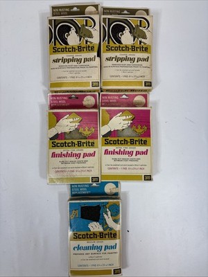 Vintage Scotch - Brite 3M Stripping Finishing, And Cleaning Pad Lot OF 5 NEW