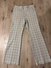 Vintage 70s Levi Panatela Green Plaid Pants