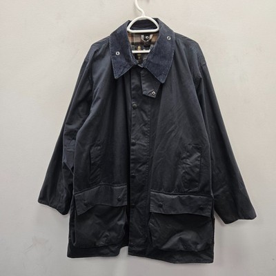Barbour A201 Border Wax Waterproof Country Navy Rain Jacket Coat Size C 46