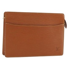LOUIS VUITTON Epi Pochette Homme Bag Brown Zipangu Gold M52528 LV Auth ep15592