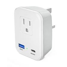 Upgraded UK Travel Plug Power Adapter Universal Converter with 2 USB Ports