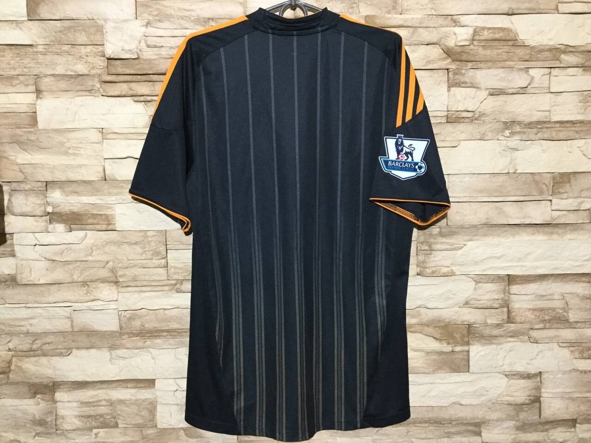 2010年 Adidas CHELSEA ユニフォーム US-M 黒 オレンジ Adidas Chelsea Football Club Samsung Black Orange soccer