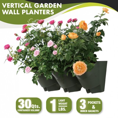 Vertical Garden Planters >> Vertical Wall Garden Planters 18 Inch Self Watering 3 Pocket Lightweight Hanging Ebay Vertical Garden Planters >> Vertical Wall Garden Planters 18 Inch Self Watering 3 Pocket Lightweight Hanging Ebay