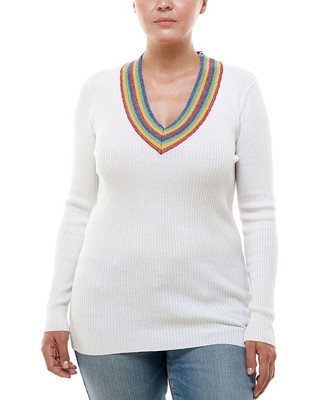 rainbow collar sweater