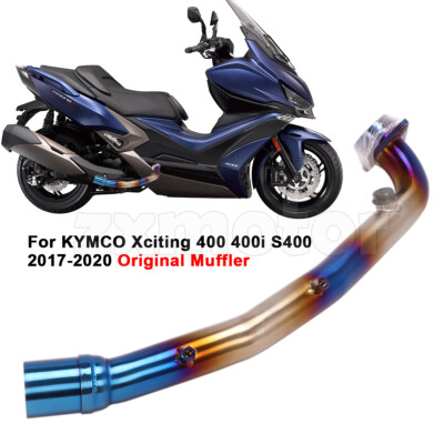 For Kymco Xciting 400 400i S400 Original Muffler Exhaust System Header Pipe Blue