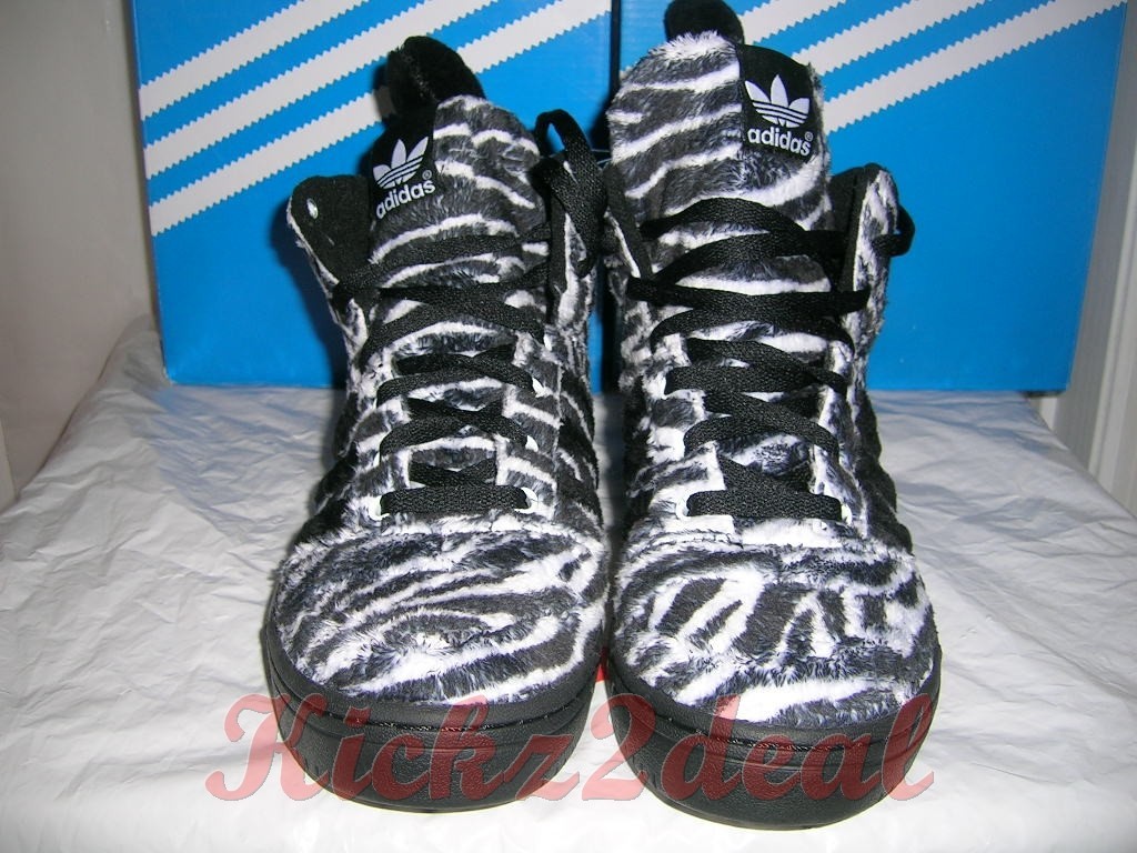 NEW ADIDAS JS ZEBRA Shoes MENS SZ 8 US Black/White Jeremy Scott