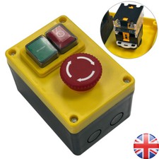 Workshop Lathe NVR (No Volt Release) Safety Switch & Emergency Stop 220/240V