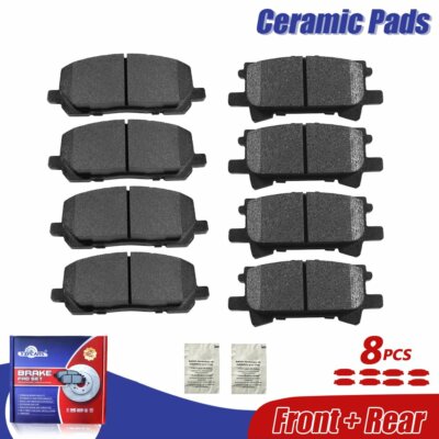 Front & Rear Ceramic Brake Pads Set For 2004 2005 2006 2007 Toyota Highlander