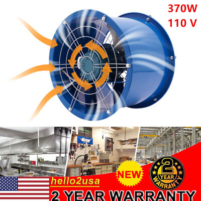 16'' Cylinder Pipe Spray Booth Paint Axial Duct Fan Exhaust Flow Blower 5400m³/H