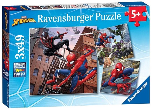 NEW & SEALED Ravensburger 08025 Marvel Spider-Man 3x49 Jigsaw Puzzles USA SELLER