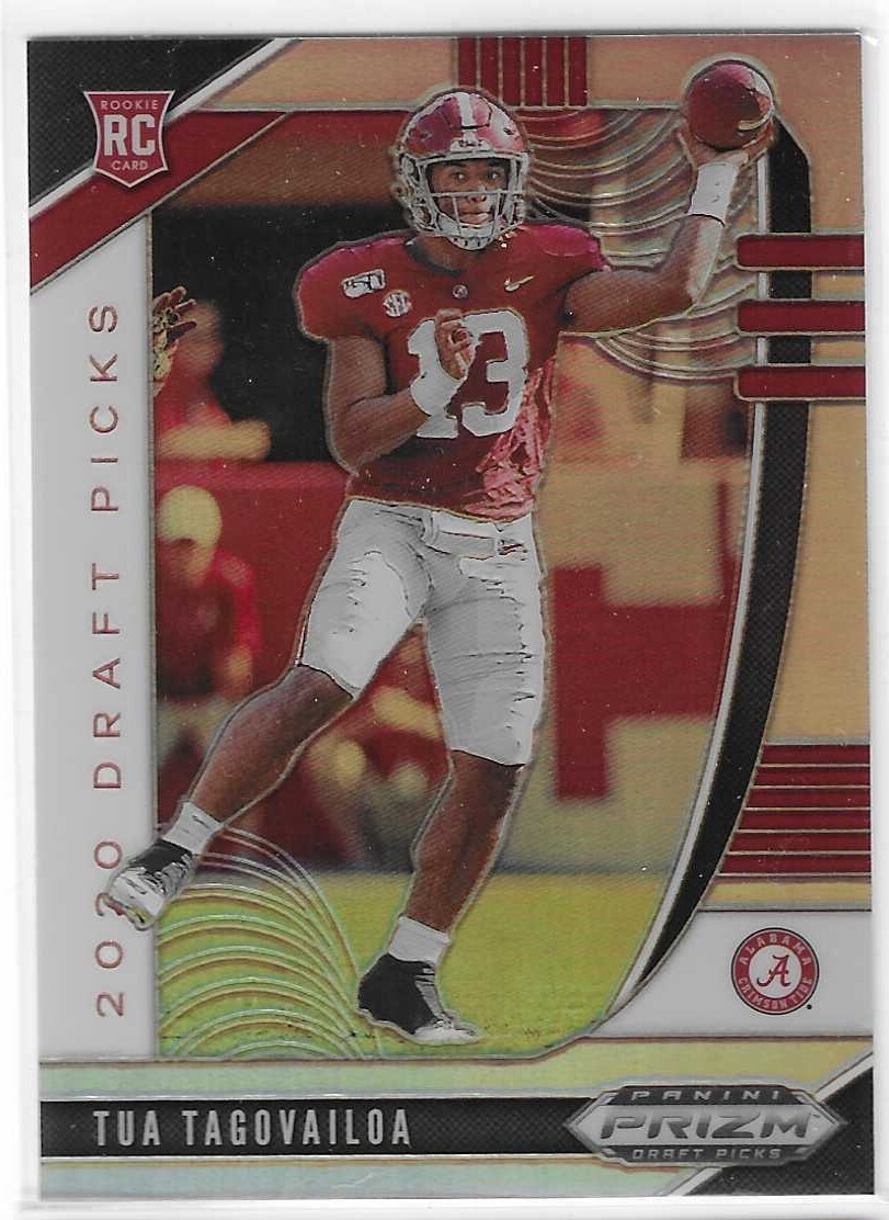 2020 PANINI PRIZM DRAFT PICKS #101 TUA TAGOVAILOA SILVER PRIZM RC ALABAMA