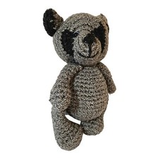 Handmade Crocheted Raccoon Plush Toy Amigurumi Stuffed Animal Gray 10"