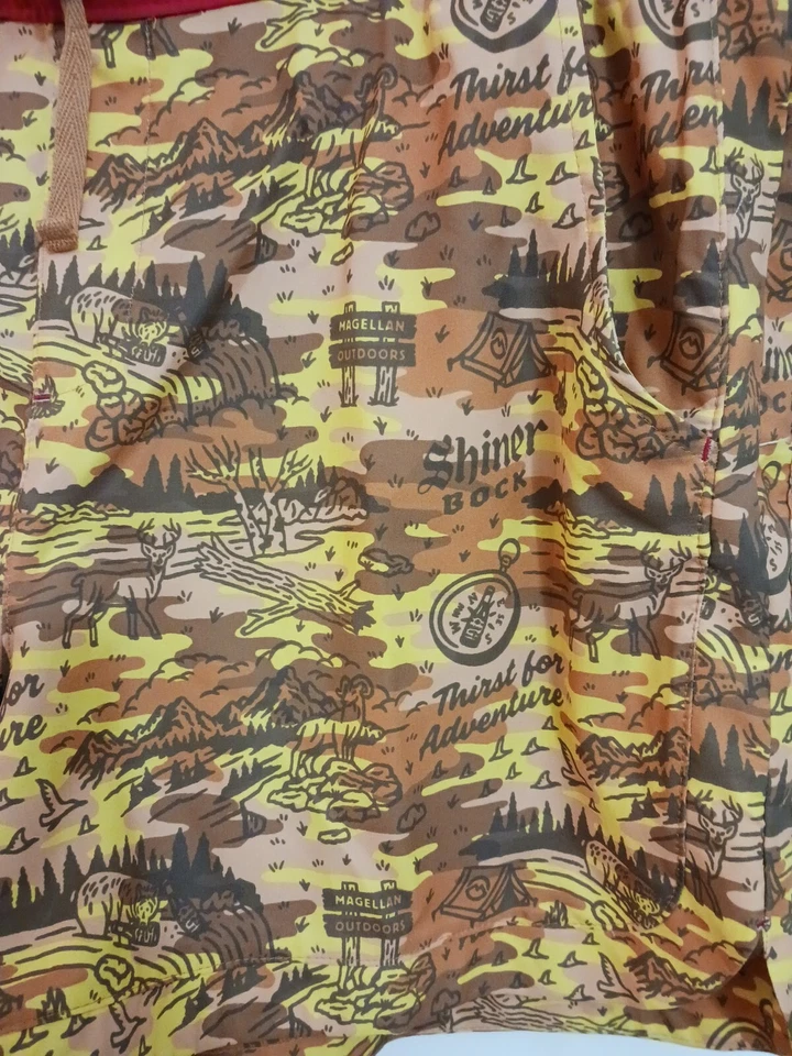 Magellan Outdoors Nuevo sin etiquetas Hombre XLG. Shiner Bock Fish Gear Capfire Boat corto UPF 50 Foto 4 de 4