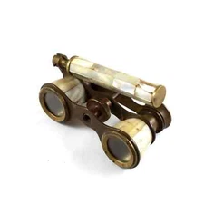 Antique Finish Vintage Brass Binocular with Leather Case Nautical Style for Gift