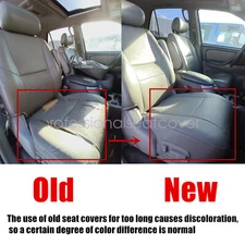 Driver Bottom Seat Cover Gray Leather Fits 2001-2007 Toyota Sequoia Limited SR5