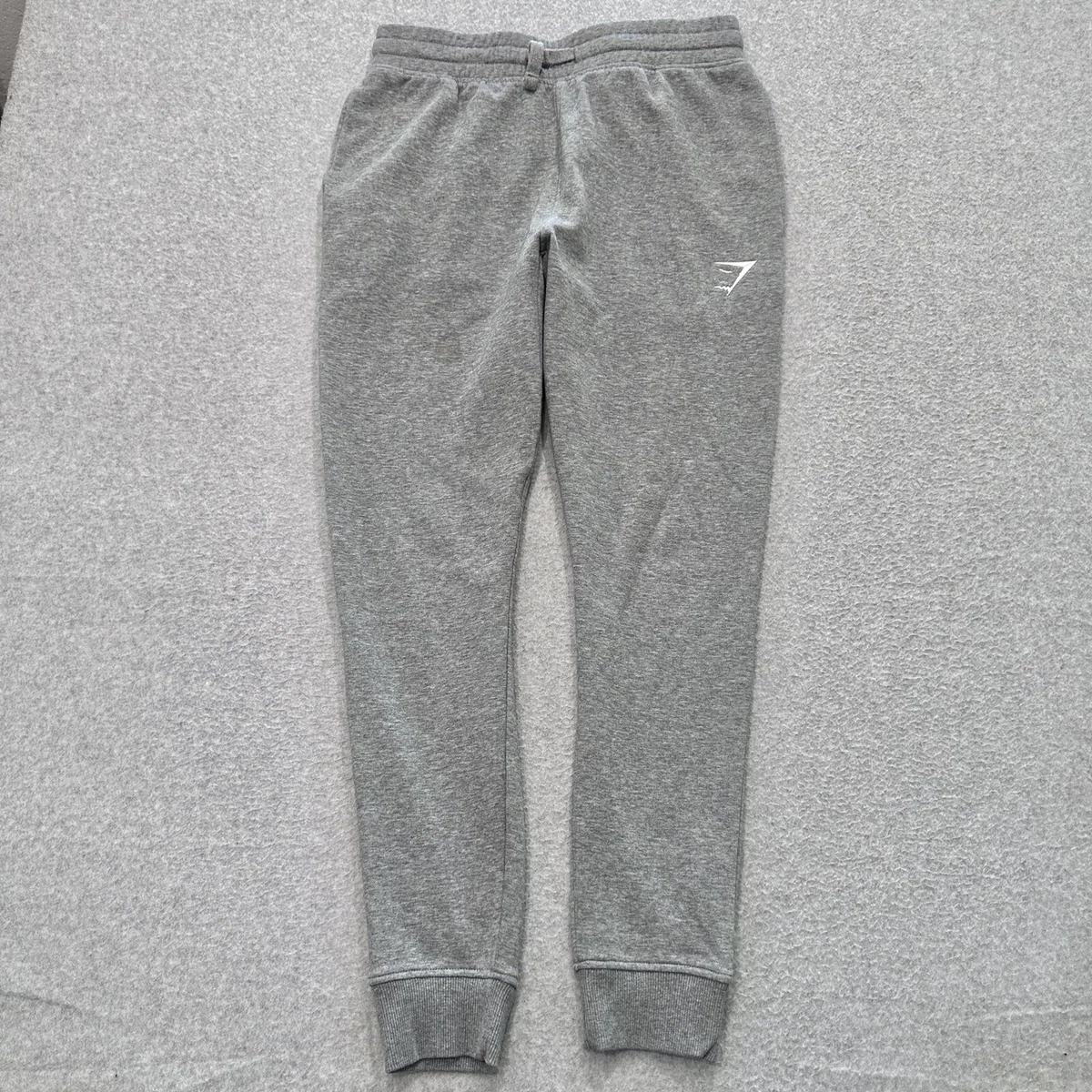 Gymshark Mens Heather Gray Cotton Blend Crest Joggers Size S