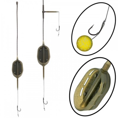 Carp Komplett Fertigmontage Method Feeder Futterkorb Boat Flat 1 2 Rig Vorfächer