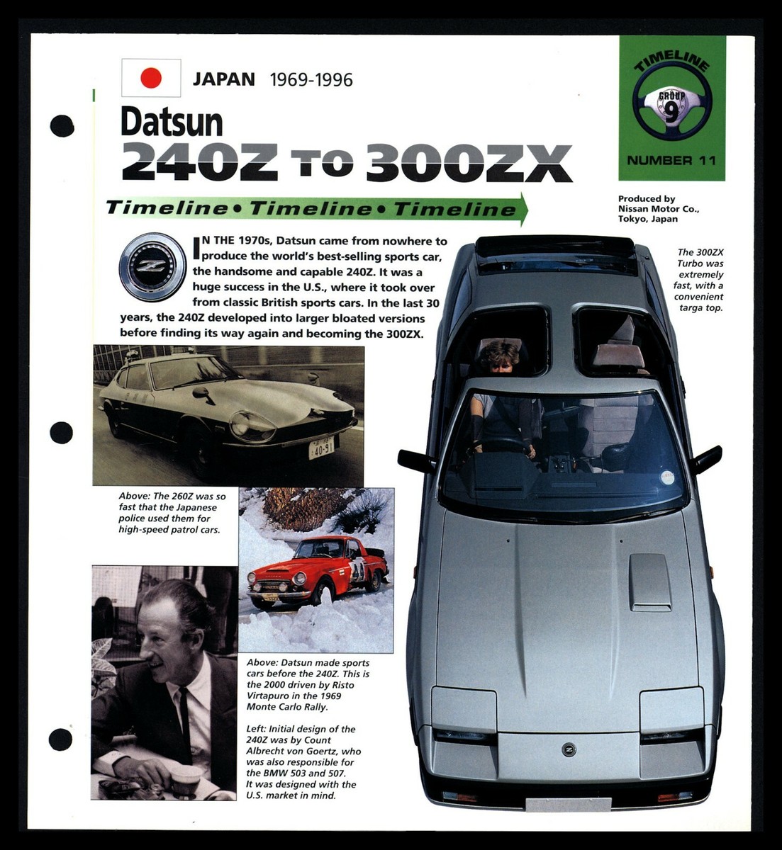 Datsun 240Z to 300ZX (Japan 1969-1996) Spec Sheet 1998 HOT CARS