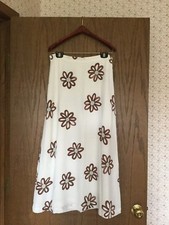Women's Authentic Oilily "Xiloy" White Lined Skirt With Floral Print Size 40