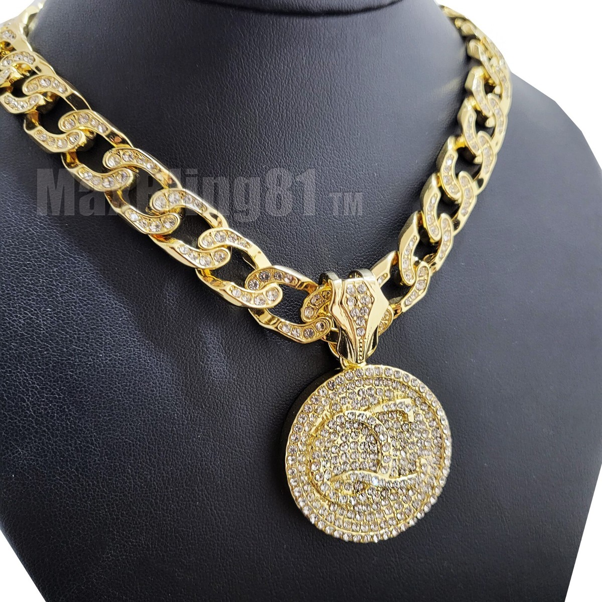 アクセサリー GOLDEN GILT CUBAN NECKLACE 8mm Miami Cuban Link Necklace – GOLDEN GILT