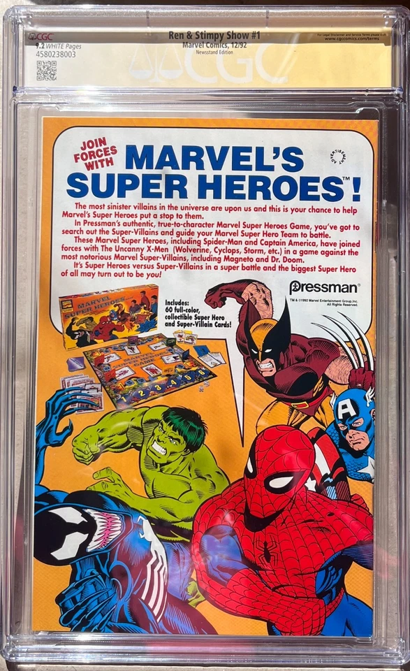 Ren & Stimy Show #1 (1992) CGC 9.2 SIGNED BY BOB CAMP !!! NEWSSTAND !!! KEY !!! - Image 4 of 4