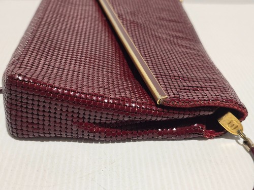 Vintage Glomesh Bag Burgundy + Card Holder Beautiful Condition 1960s/70s? - Picture 20 of 24
