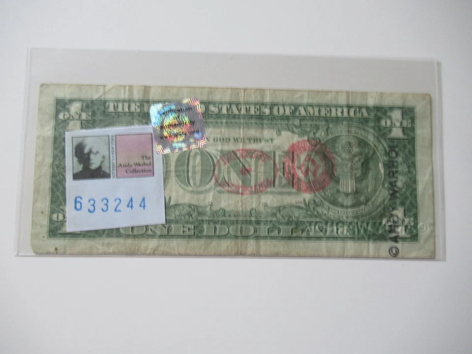 ANDY WARHOL: 1$ echte Dollarnote Original Handsigniert mit ZERTIFIKAT - Bild 3 von 4