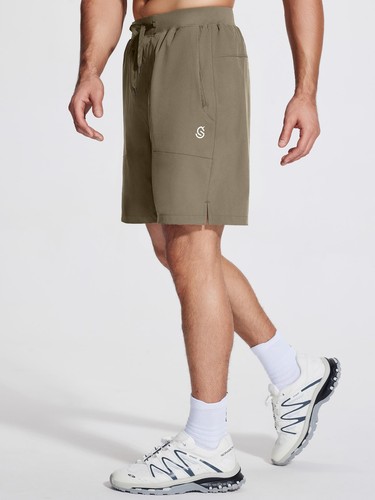 Men's Athletic Shorts 7" Running Sweat Shorts with Zipper Pockets Lightweight - Picture 2 of 7