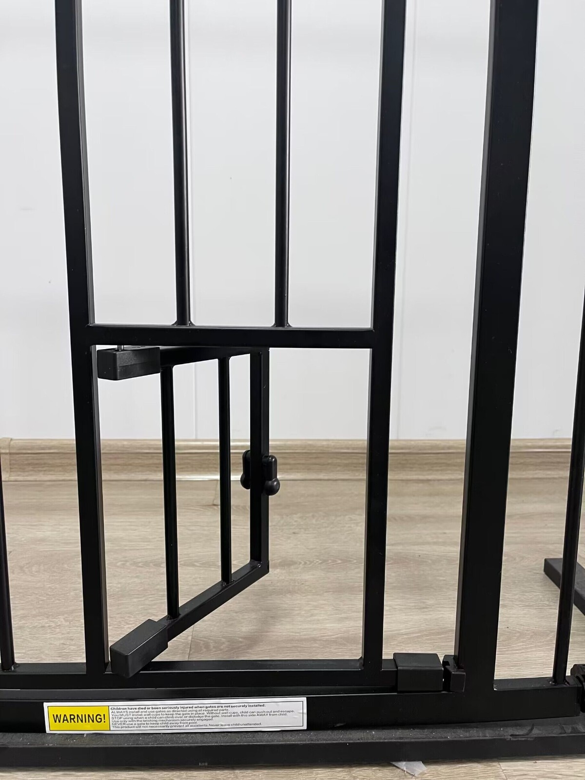 Baby Safety Gate Pet Dog Barrier Stair with Cat Flap Slate Guard Door