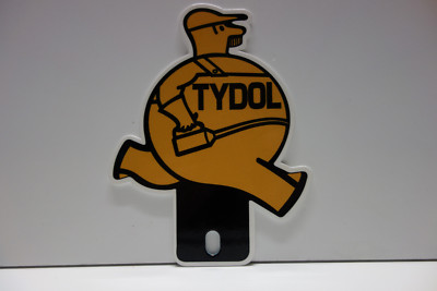 TYDOL DIE CUT STEEL Plate Topper 5 1/2'' High by 4 1/2'' Wide. VERY NICE PIECE!