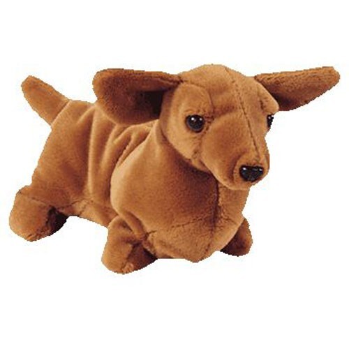 Wiederholtes Original Ty Beanie Baby WEENIE der braune Dackel Wiener Hund