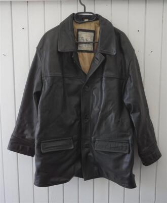 Vintage Forster Leather Wear Biker Echt Leder Jacke schwarz Größe 50