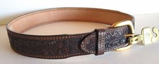 Textan Tooled Leather Belt Vintage NWT NOS Mens 30 Brown Oak Acorn Area For Name