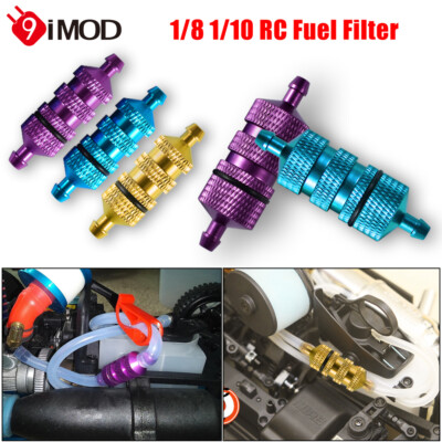Fuel Filter 1/8 1/10 Oil Filter Aluminum for HSP Hobo HPi Leihu Henglong RC Car