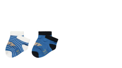Steiff trainers/socks in a double pack, blue and ringed size 27/30 - 31/34