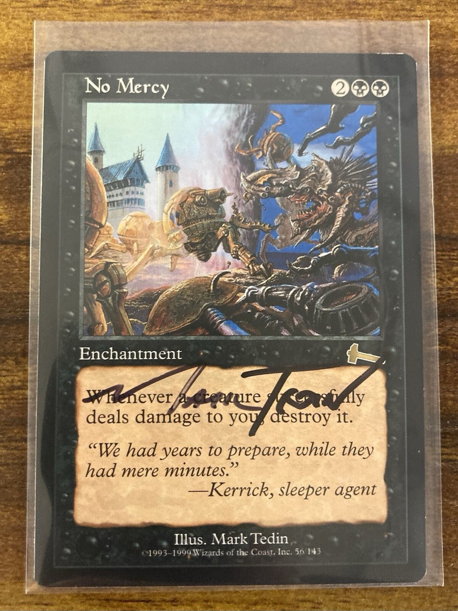 MTG✨Artist Signed NO MERCY✨Urza's Legacy NM RARE Enchantment