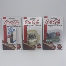 Vintage 1997 Coca Cola Advertising Magnet Bottles Lot Of 3