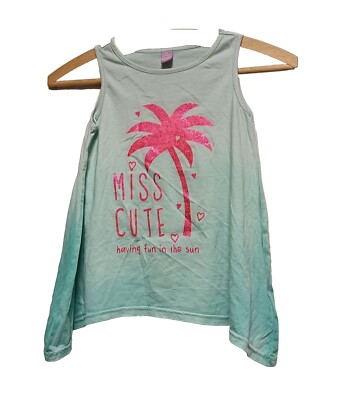 dopo dopo Mädchen Top Gr. 122 Shirt ärmellos rosa print Glitzer - A2