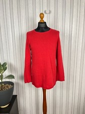 W'S Gudurn Sjoden Red Cotton Crew Neck Knit Long Jumper M