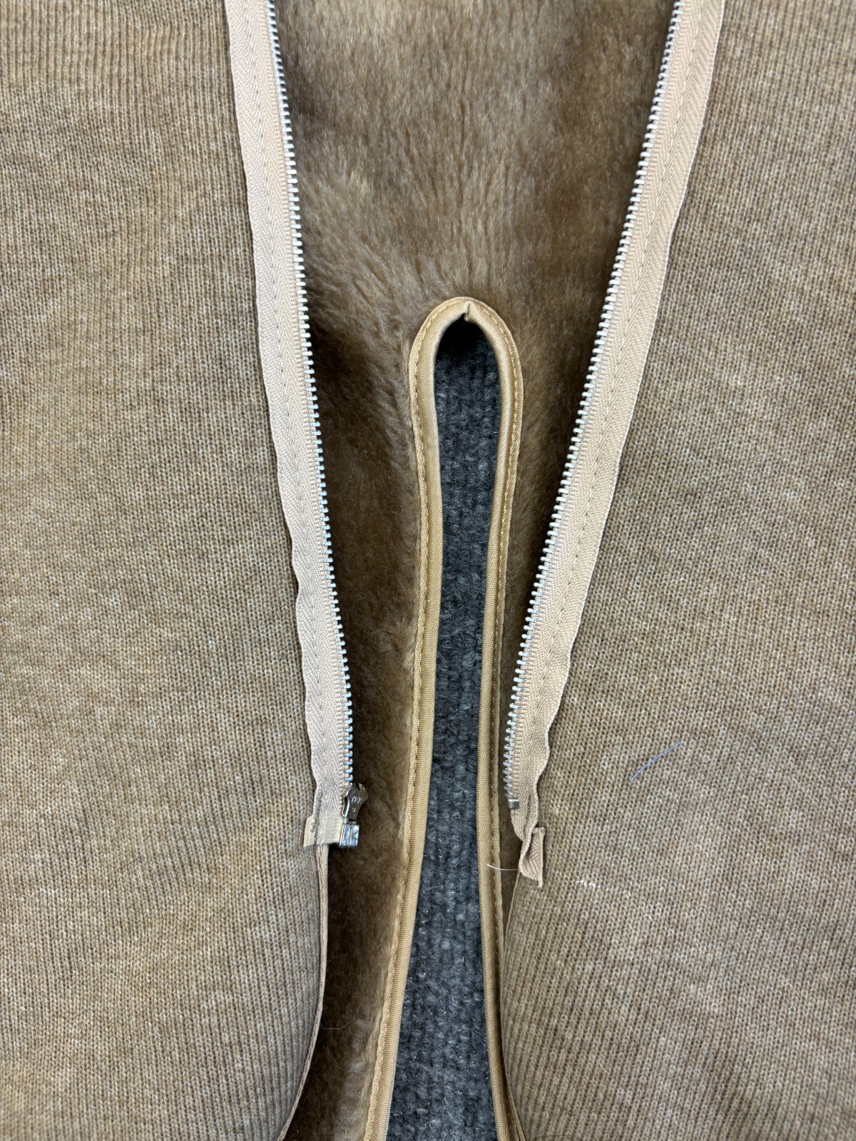 Vintage whaling Mfg Co Vest Men's 42 Red Brown Fleece Lined USA Zip In Liner