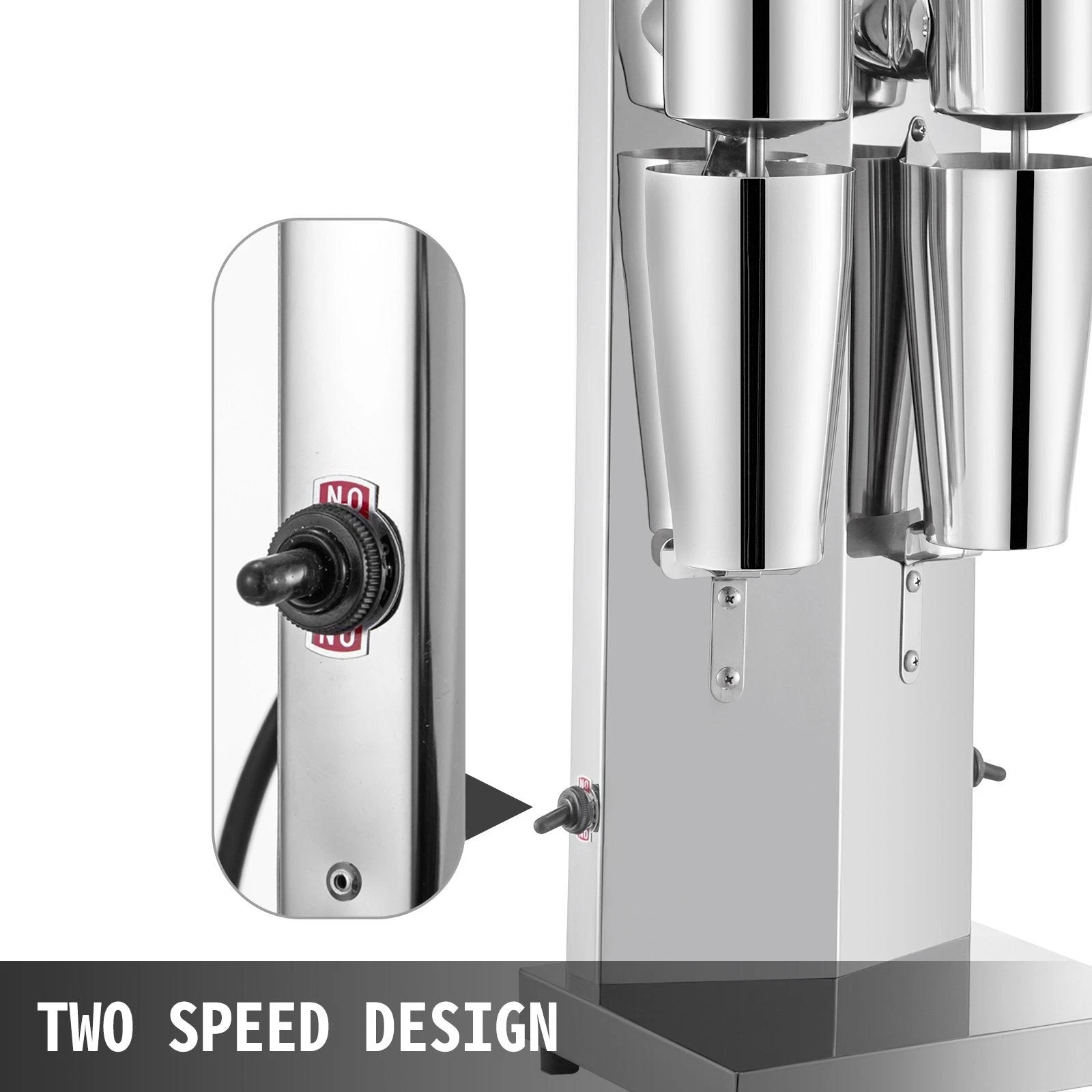 Stainless Steel Electric Milkshake Maker Machine 180W Double Head Mixer 2 Speed